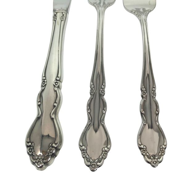 Oneida DOVER Stainless Flatware Set 5 pc Salad Dinner Fork Teaspoon Soup Spoon D - Picture 3 of 13